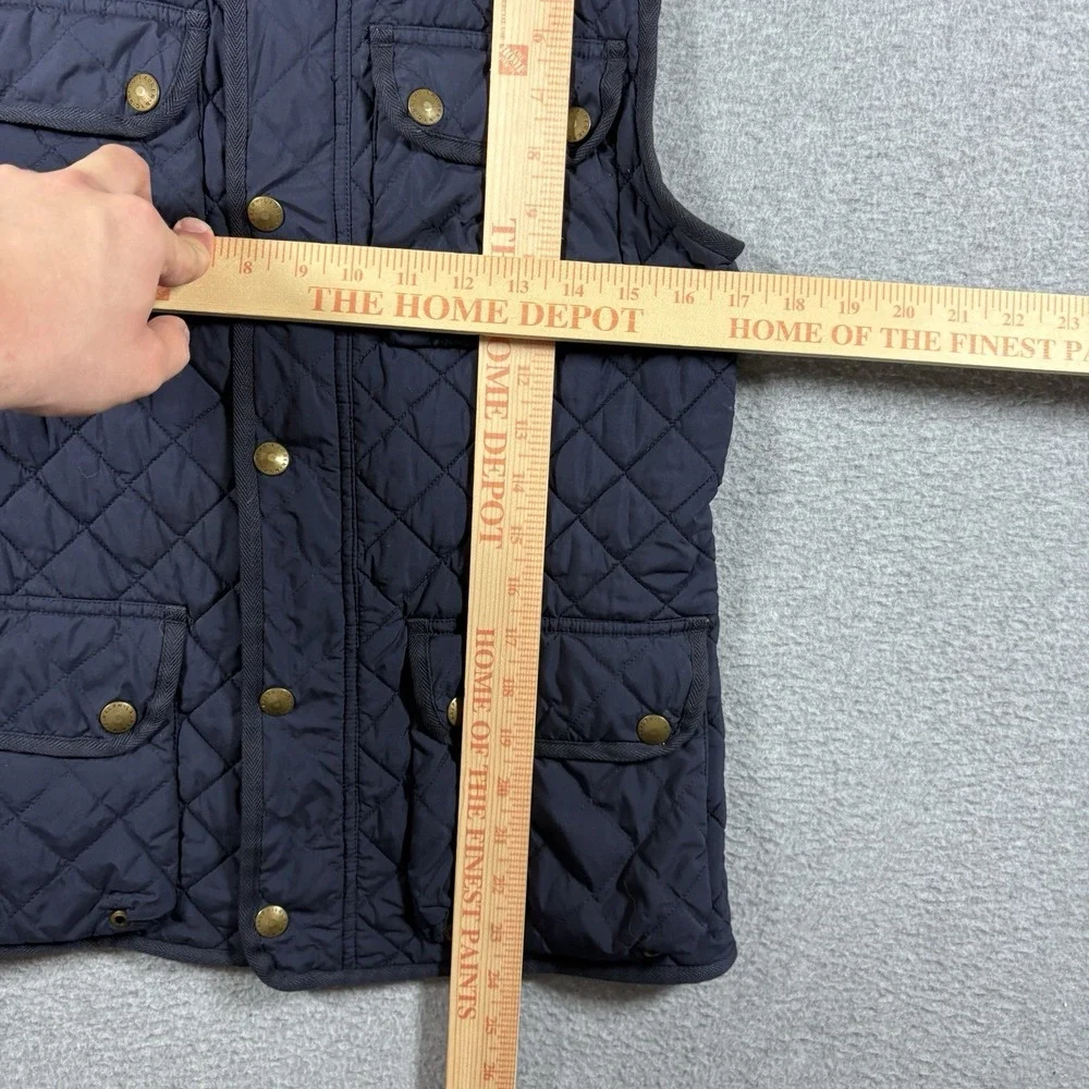 Polo Ralph Lauren Quilted Vest Girls XL 16 Navy Blue Barn Equestrian Snap Pocket